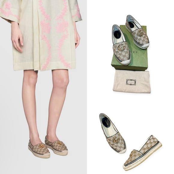 GUCCI GG Matelasse Canvas Monogram Logo Espadrilles Loafers Size EU 36.5… - Picture 1 of 12